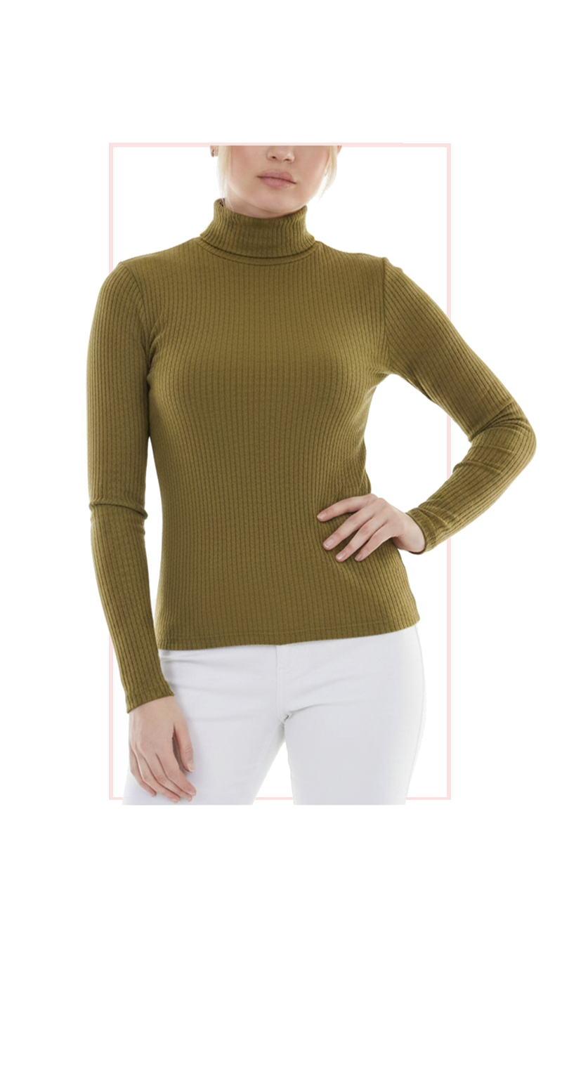 T2126:  Long-Sleeve Turtleneck Top - ONE SIZE (OSFM)