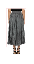 T-2132:  Crinkle Maxi Skirt