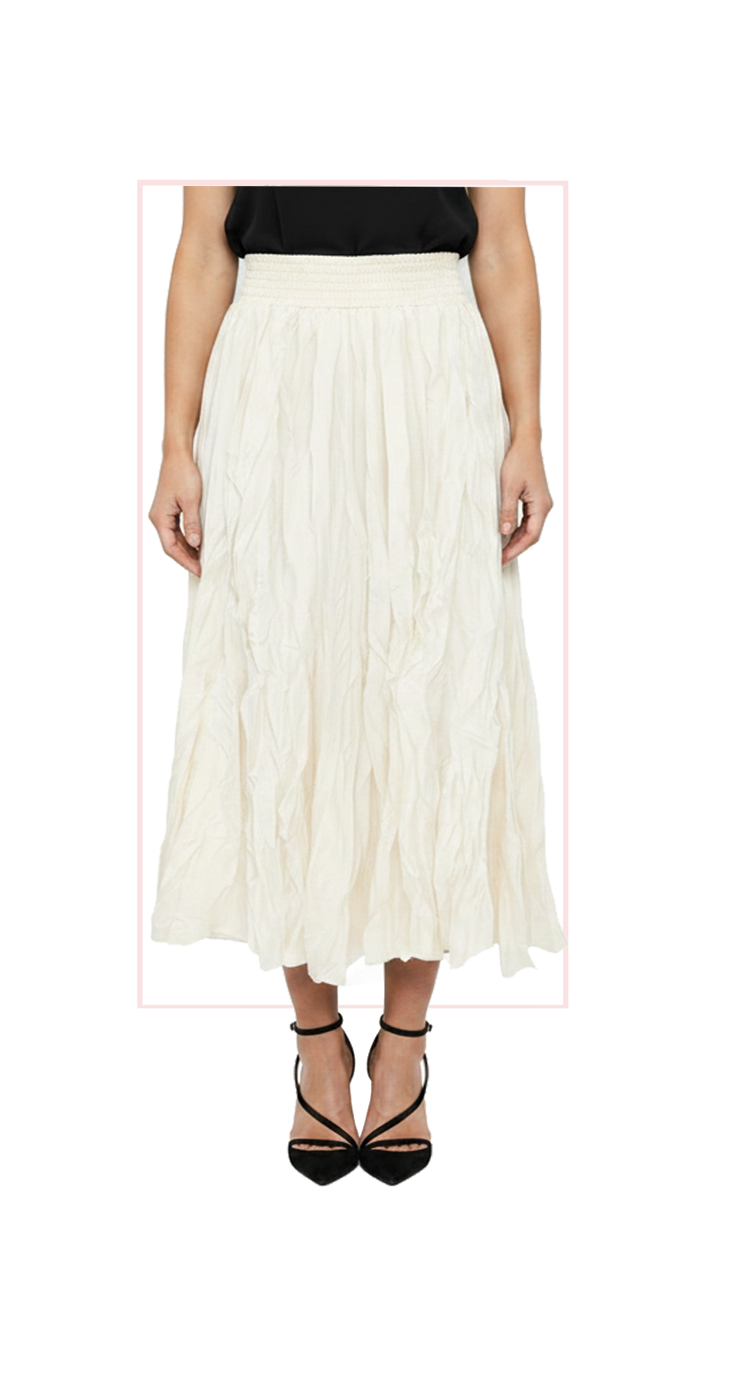 T-2132:  Crinkle Maxi Skirt