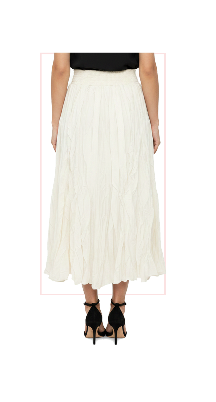 T-2132:  Crinkle Maxi Skirt