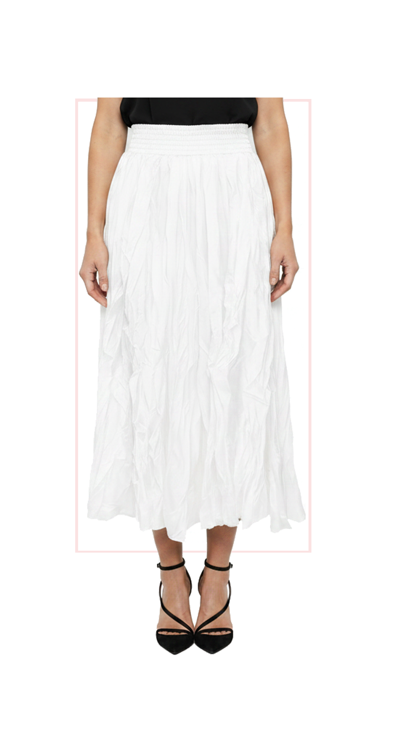 T-2132:  Crinkle Maxi Skirt