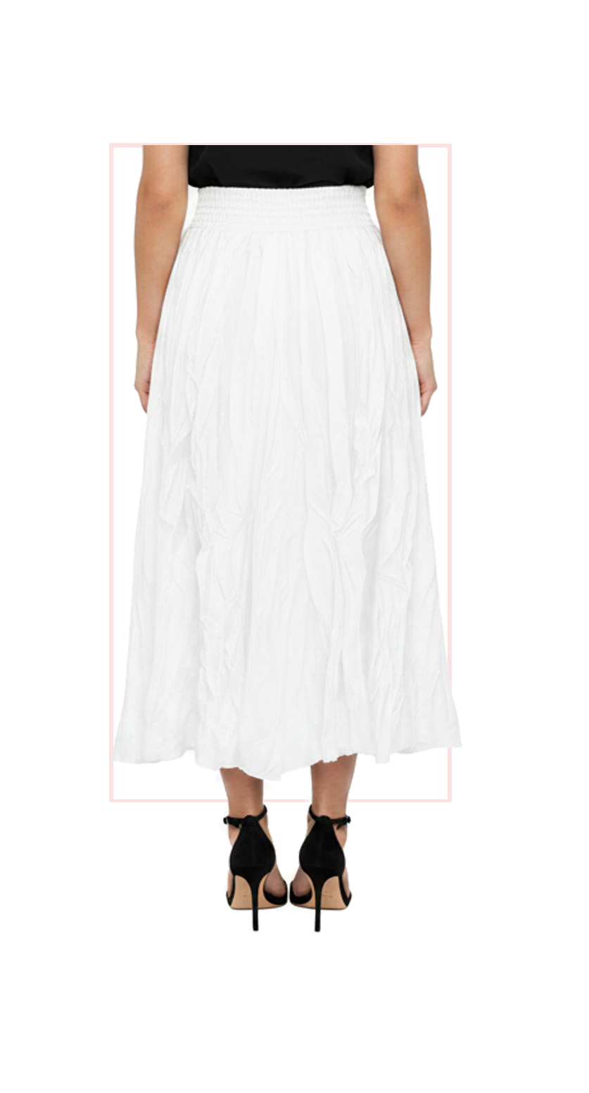 T-2132:  Crinkle Maxi Skirt