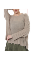 TF-5742: Distressed Ribbed Knit Sweater