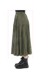 TF-7138: Tiered Crinkle Maxi Skirt