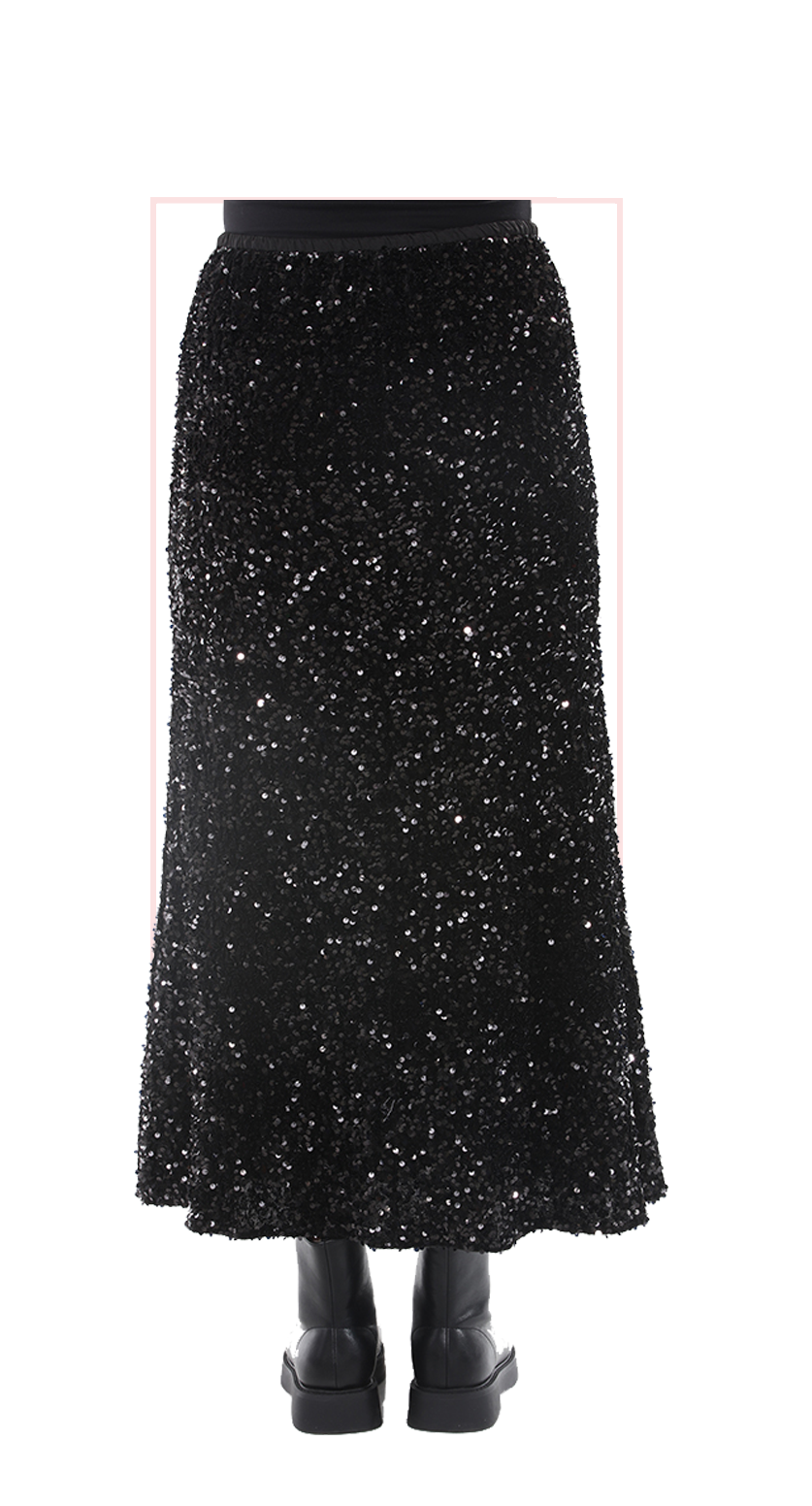TF-7139:  Sequin Maxi Skirt