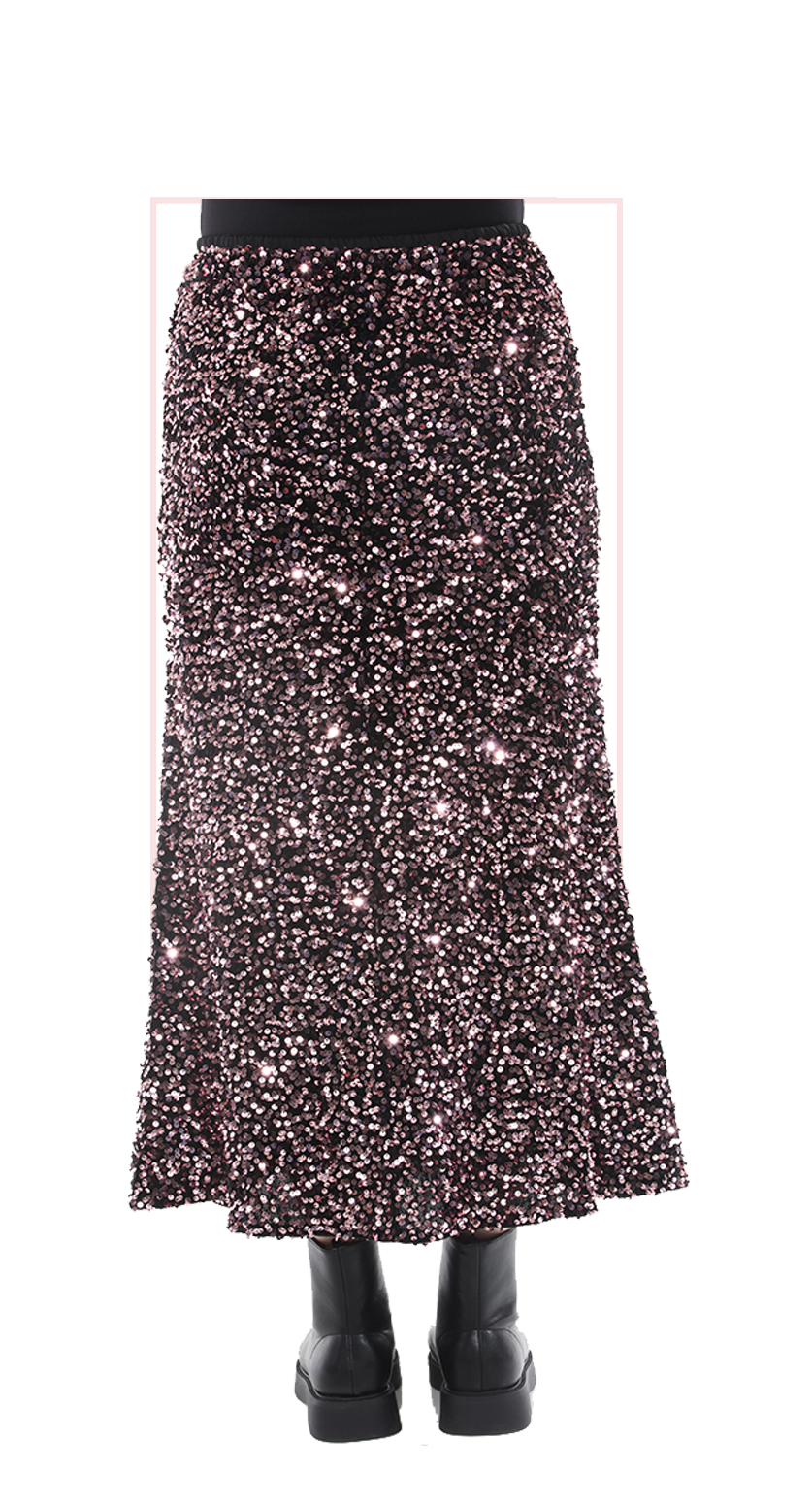 TF-7139:  Sequin Maxi Skirt