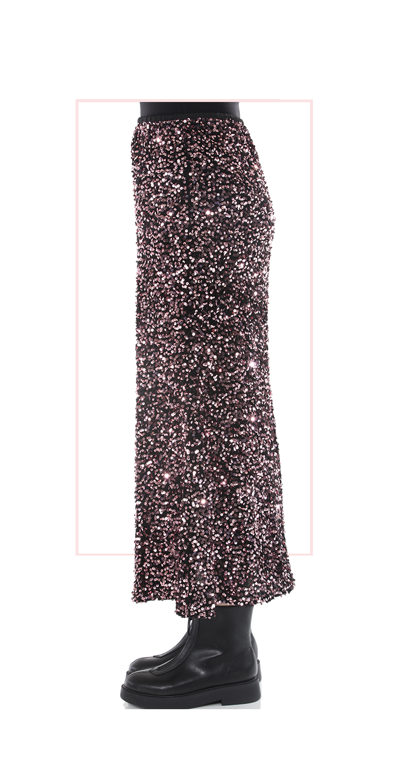 TF-7139:  Sequin Maxi Skirt