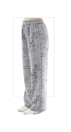 TF-7150: Doodle Print Wide-Leg Pants