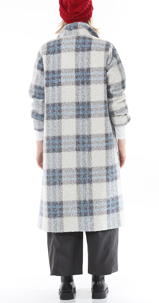 T1-4717 #1-Plaid:  Long Plaid Coat