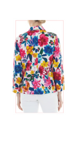 T1-4800 floral button front, long sleeve top