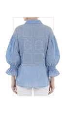 T1-4803 #1BLUE, #2BLACK :  Classic button down shirt with ruffled cuffs