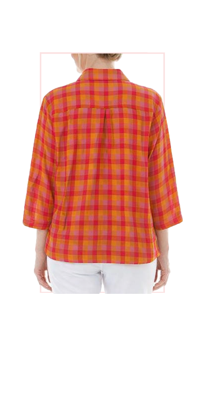 T1-4804 #1 Summer Heat:  Classic Plaid Button Down Shirt
