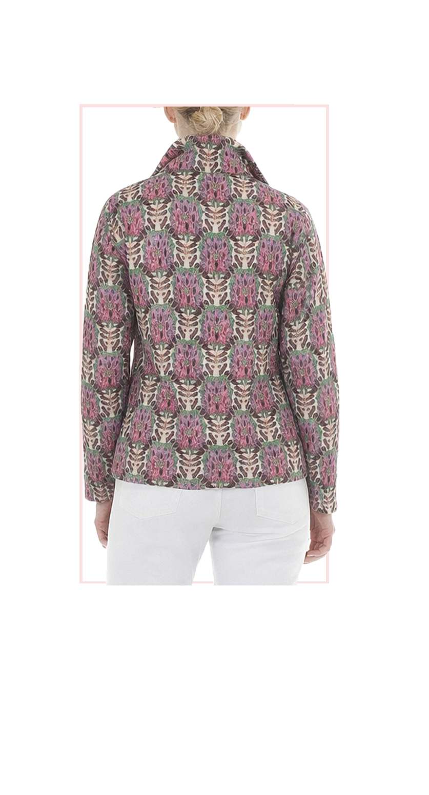 T1-4808 #1 Passion Fruit :  festive print jacket