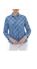 T1-4824 #1-ocean blue :  classic button down long sleeve shirt