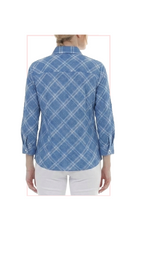 T1-4824 #1-ocean blue :  classic button down long sleeve shirt