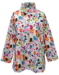 T1-4826  #1-journey  :  3/4 sleeve wired collar button down top