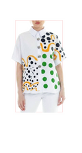TF-4830 #1-dots :  classic short-sleeve button down top