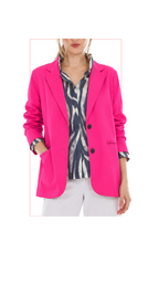 T1-4835 #1-FUCHSIA, #2-KELLY GREEN :  jacket with classic lapel