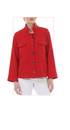 T1-4838 #1-soft white, #2-red :  short stretchy jacket