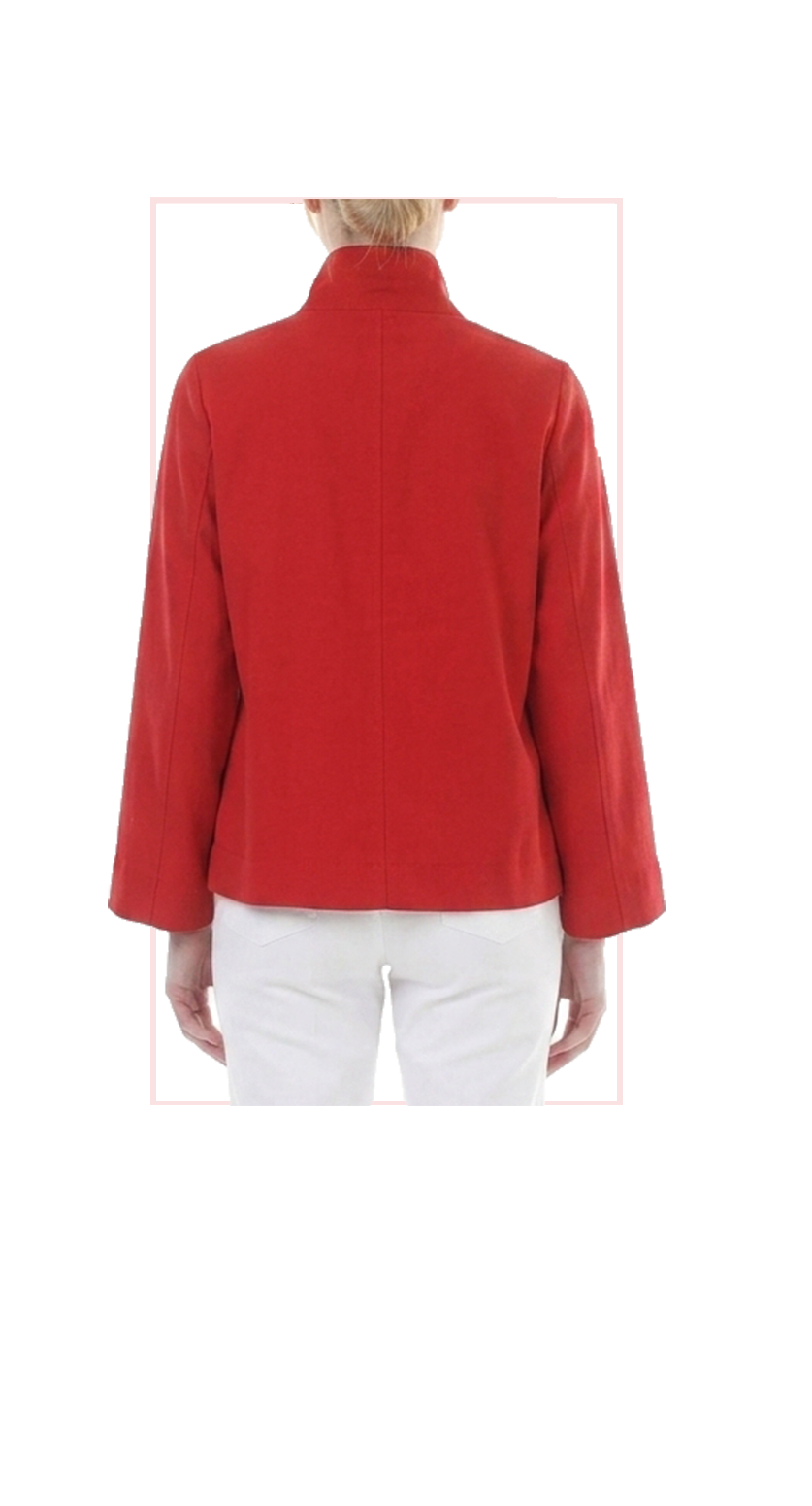 T1-4838 #1-soft white, #2-red :  short stretchy jacket