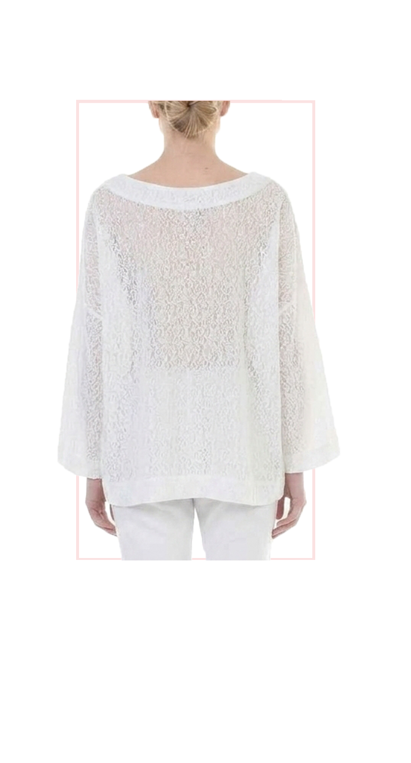 T1-5801 #1-white, #2-black :  loose textured knit top