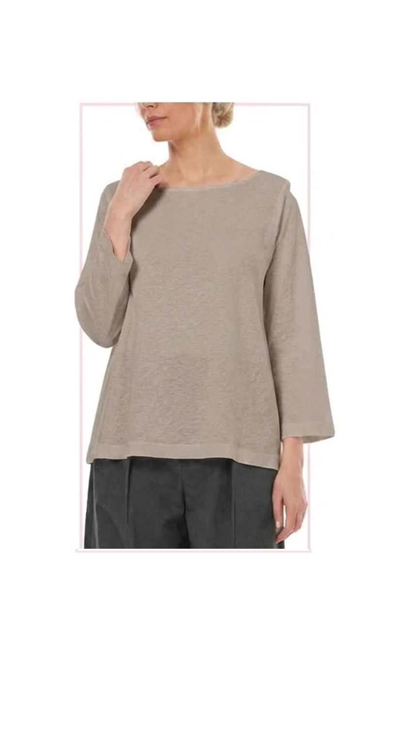 T1-5807  #1-soft white, #2-taupe, #3-black :  relaxed fit top