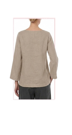 T1-5807  #1-soft white, #2-taupe, #3-black :  relaxed fit top