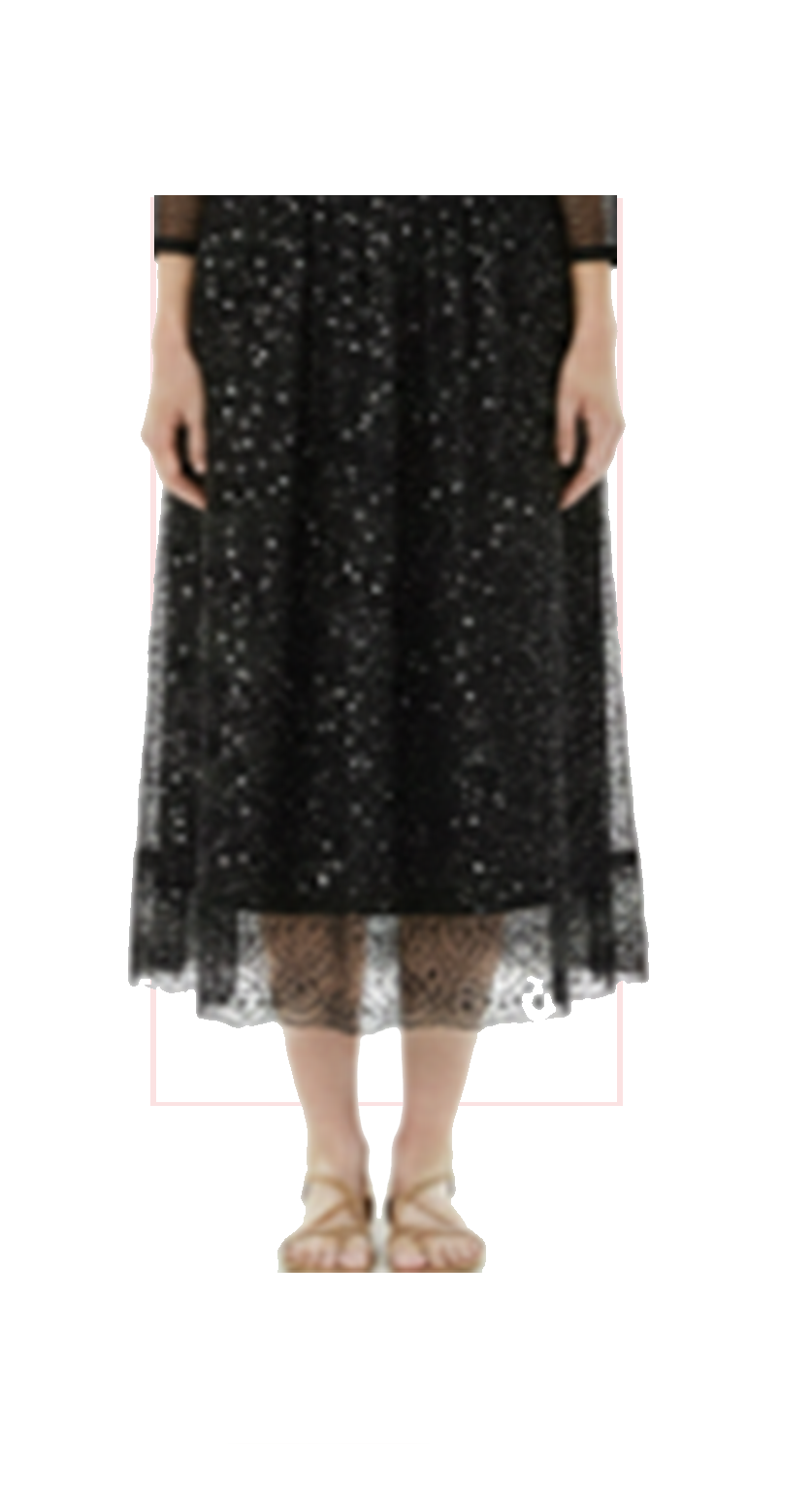 T1-7161  #1-blue, #2-black :  versatile midi skirt