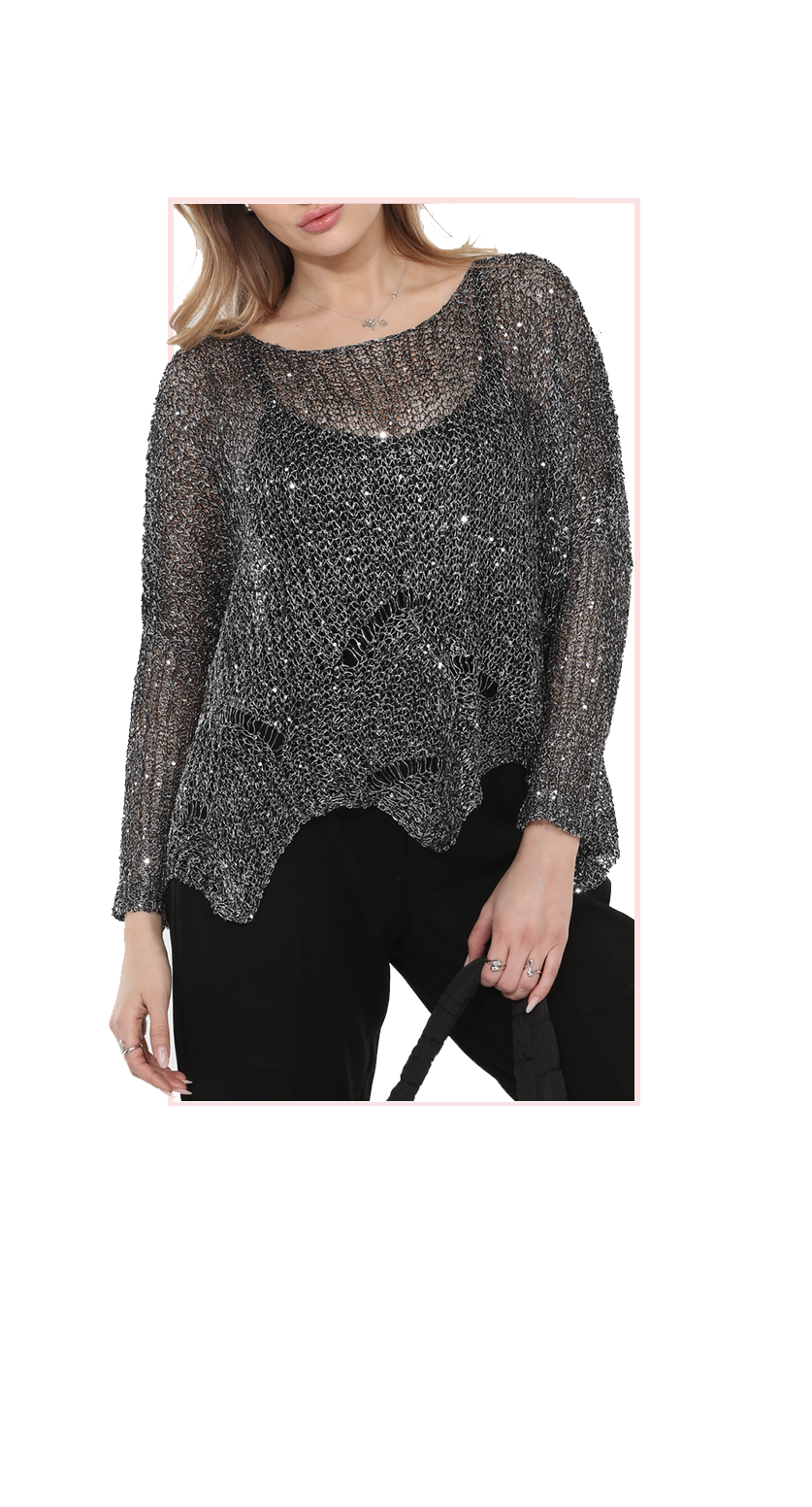 T2110 LOOSE KNIT  LONG SLEEVE SWEATER