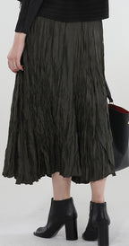 T2132 MID CALF SKIRT WITH RUFFLES