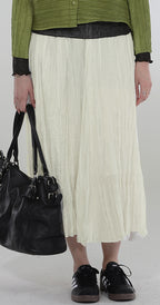 T2132 MID CALF SKIRT WITH RUFFLES