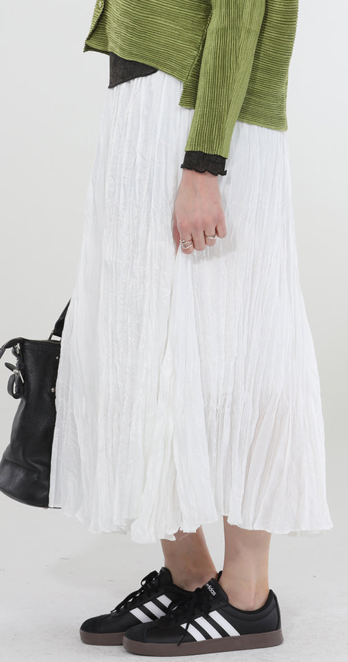 T2132 MID CALF SKIRT WITH RUFFLES