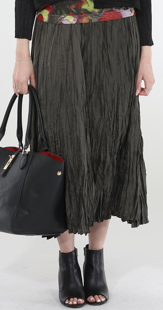 T2132 MID CALF SKIRT WITH RUFFLES