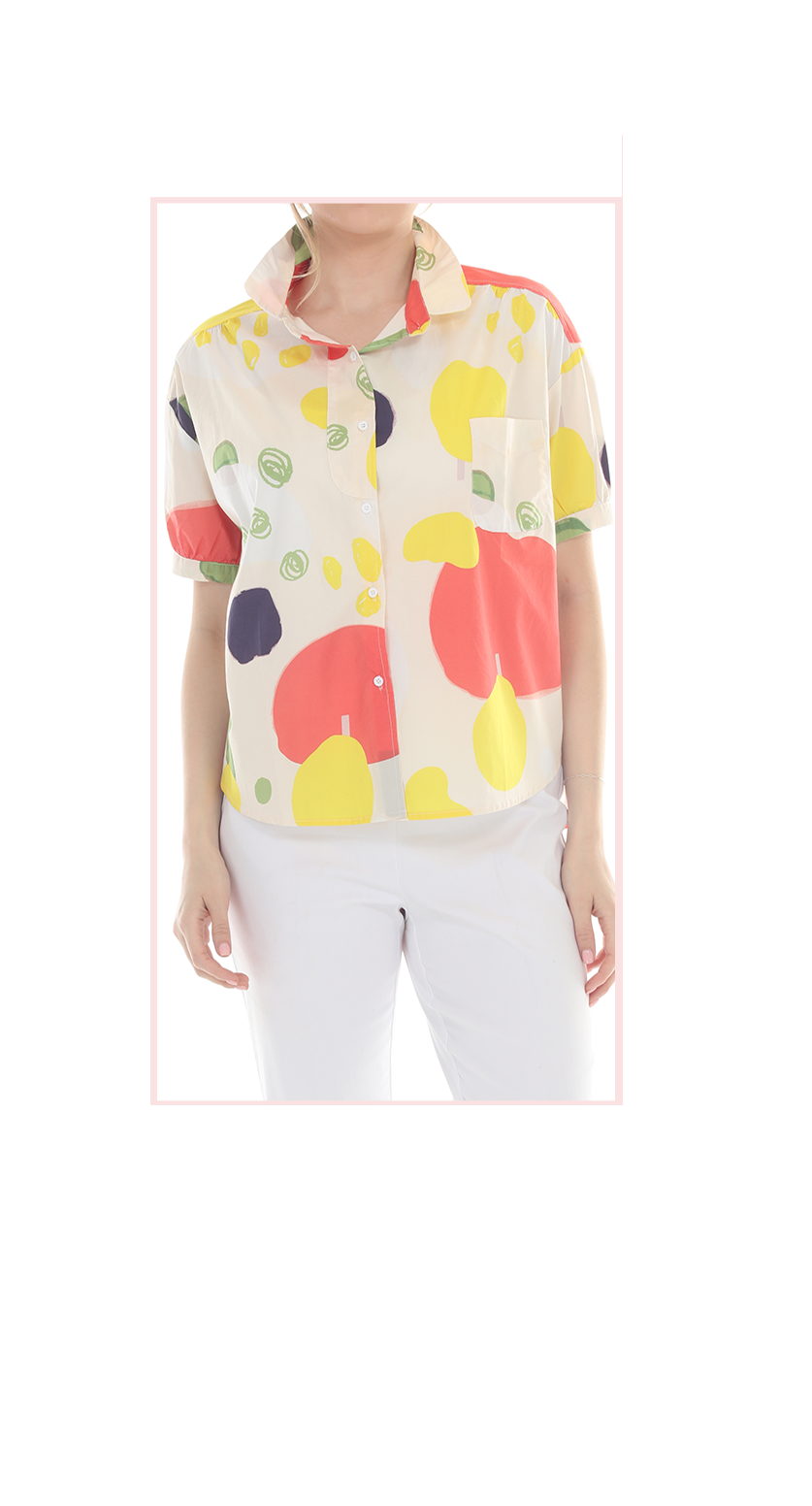 T2603 SHORT SLEEVE BUTTON DOWN BLOUSE