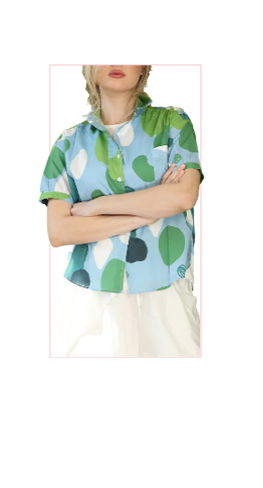 T2603 SHORT SLEEVE BUTTON DOWN BLOUSE