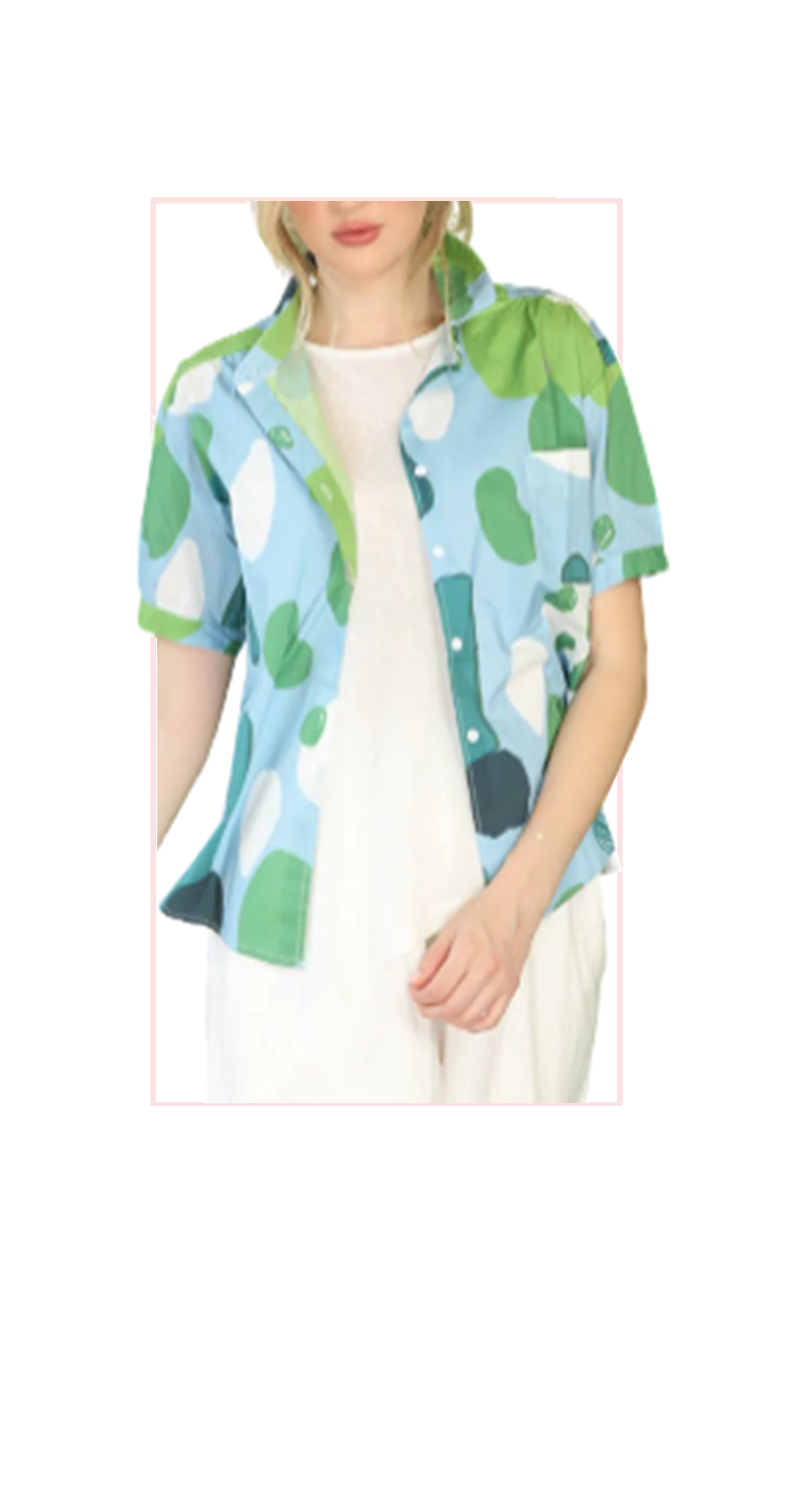 T2603 SHORT SLEEVE BUTTON DOWN BLOUSE