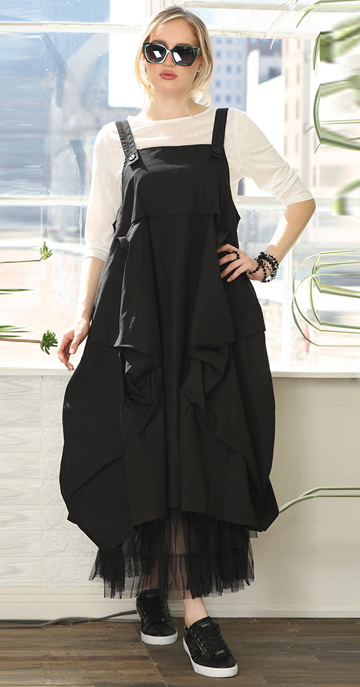 T2630 BLACK JUMPER DRESS