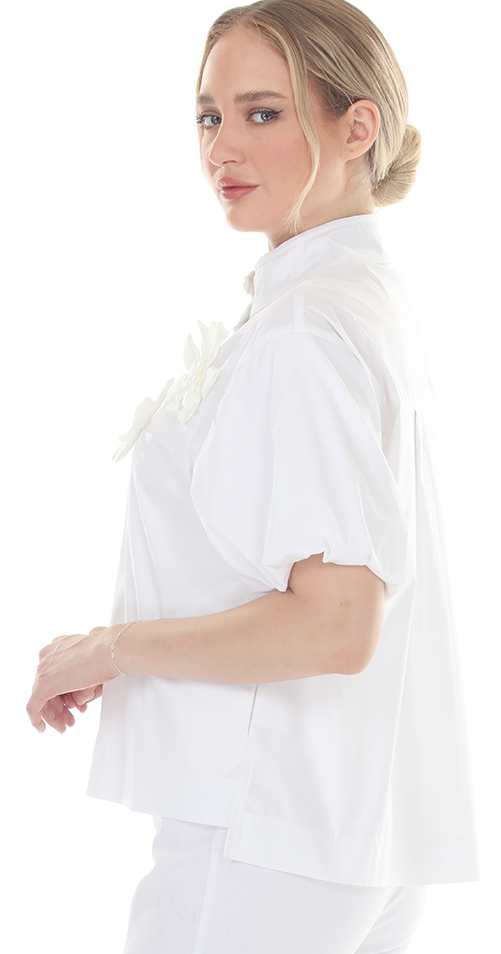 T4652 3/4 LENGTH BALLOON  SLEEVE PULLOVER WITH BOAT NECK AND DROPPED SHOULDER