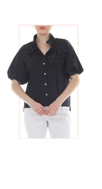 T4652 3/4 LENGTH BALLOON  SLEEVE PULLOVER WITH BOAT NECK AND DROPPED SHOULDER