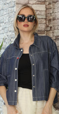 T4686 WOMENS DENIM BUTTON FRONT JACKET