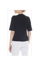T5605  WOMENS MEDIUM LENGTH BOAT NECK TOP WITH ELBOW LENGTH SLEEVES