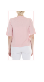 T5605  WOMENS MEDIUM LENGTH BOAT NECK TOP WITH ELBOW LENGTH SLEEVES