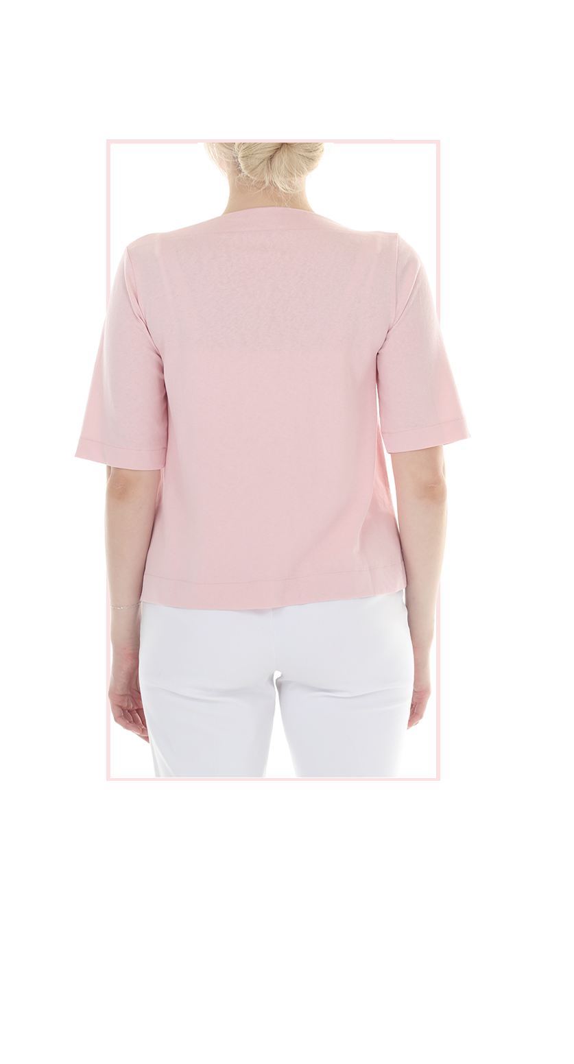 T5605  WOMENS MEDIUM LENGTH BOAT NECK TOP WITH ELBOW LENGTH SLEEVES