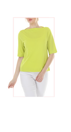 T5605  WOMENS MEDIUM LENGTH BOAT NECK TOP WITH ELBOW LENGTH SLEEVES