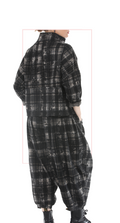 TF-4716: Women's Plaid Half-Zip Top & Relaxed-Fit Pants Set