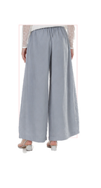 TT-7171  #1-white, #2-blue, #3-black :  wide leg pants with drawstring waist