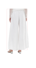 TT-7171  #1-white, #2-blue, #3-black :  wide leg pants with drawstring waist