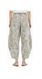 TT-7174 #1-vintage camo :  cropped ankle length pants with tapered cuff