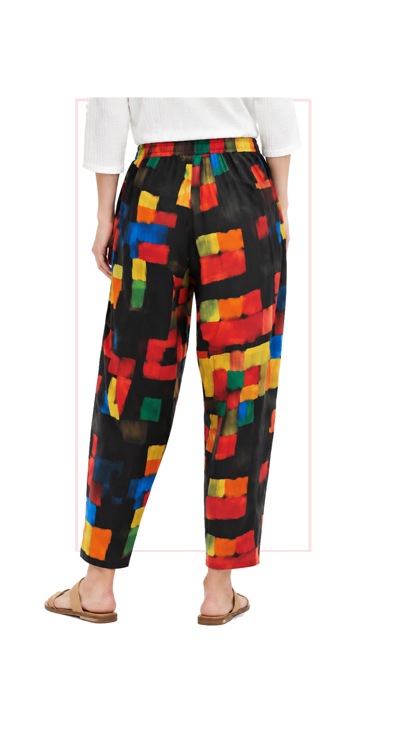 TT-7175  #1-happy : gently tapered colorful pants