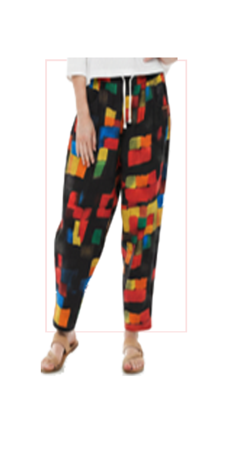TT-7175  #1-happy : gently tapered colorful pants